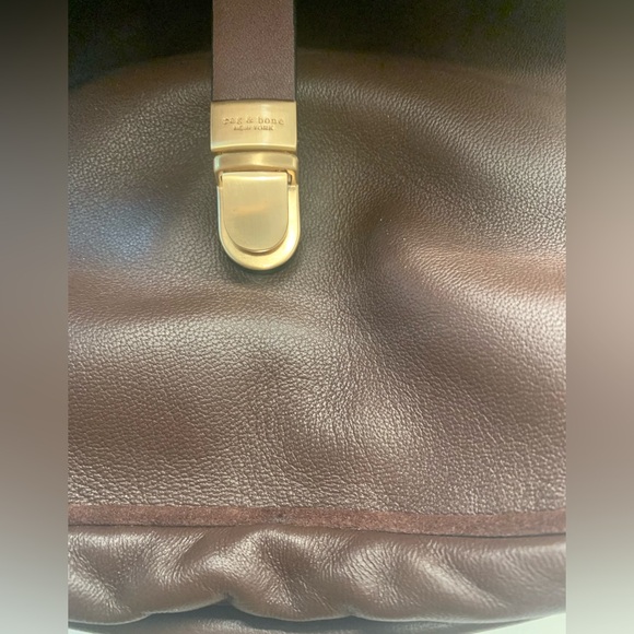 Rag and Bone Brown Leather Suede Saddle Crossbody Bag - Picture 5 of 11